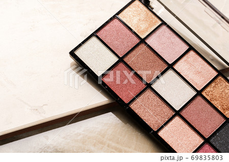 Close up of new matte eyeshadow colorful shades palette. 69835803