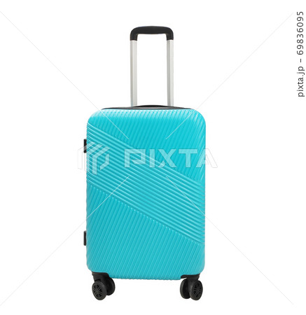 Turquoise suitcase isolated on a white background Turquoise suitcase isolated on a white background 69836095