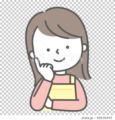 A woman in an apron to think A woman in an apron to think 69836445