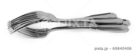 Set of new cutlery isolated on white background 69840406