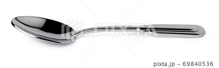 Metal steel spoon isolated on white background Metal steel spoon isolated on white background 69840536