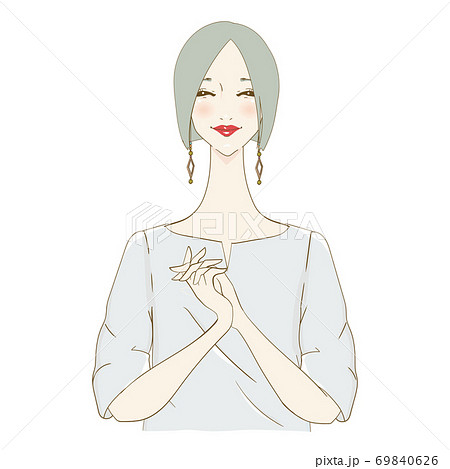 笑顔の女性　ボブ 69840626