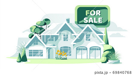 Real estate proposal home for sale isolated white background Real estate proposal home for sale isolated white background 69840768
