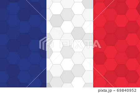 France flag illustration. Futuristic French flag graphic with abstract hexagon background vector. France national flag symbolizes independence. France flag illustration. Futuristic French flag graphic with abstract hexagon background vector. France national flag symbolizes independence. 69840952