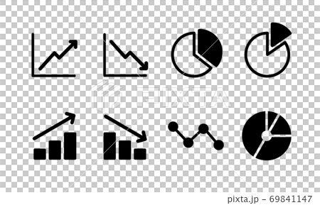 シンプルなグラフのアイコンのセット ビジネス 株 市場 投資 マーケティング 金融 成長のイラスト素材
