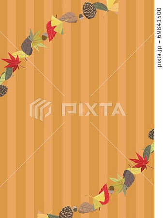 秋の壁紙 縦 落ち葉のイラスト素材