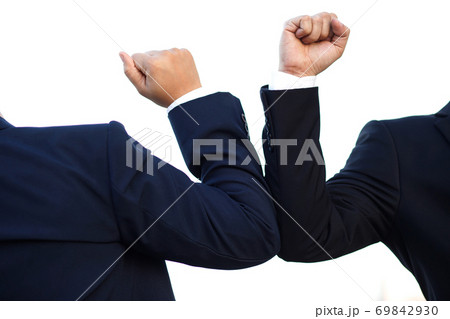 Business people social distance to prevent COVID 19 Business people social distance to prevent COVID 19 69842930
