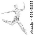 Ballet dancing man, illustration of a dancer on motion 69843855