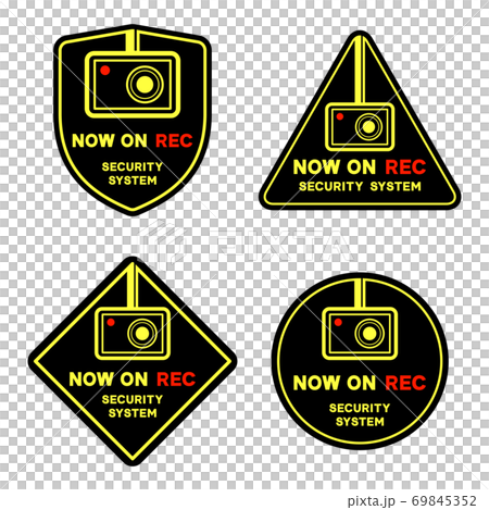 Variations of drive recorders and security stickers 69845352