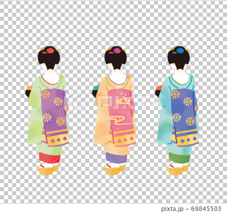 Maiko's fashionable illustration material 69845503