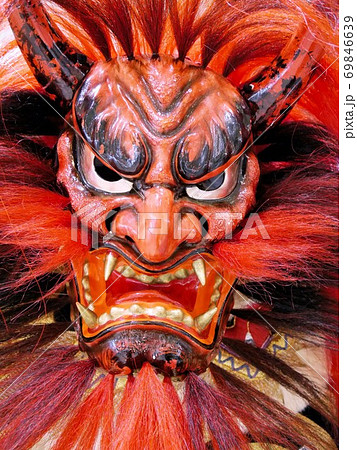 広島の神楽 赤鬼の面の写真素材 [69846639] - PIXTA