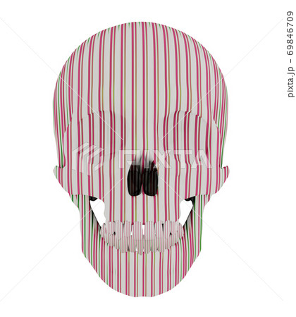 abstract striped skull isolated on white background, halloween element, 3d render abstract striped skull isolated on white background, halloween element, 3d render 69846709