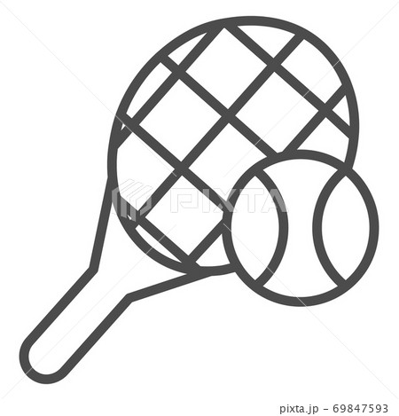 Tennis racket line icon concept. Tennis racket vector linear illustration, symbol, sign 69847593