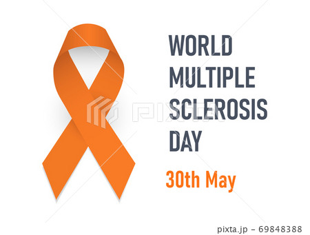 World multiple sclerosis day. Orange awareness ribbon. 69848388