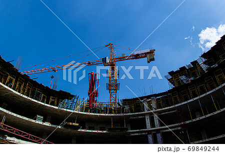 Crane and building construction site Crane and building construction site 69849244