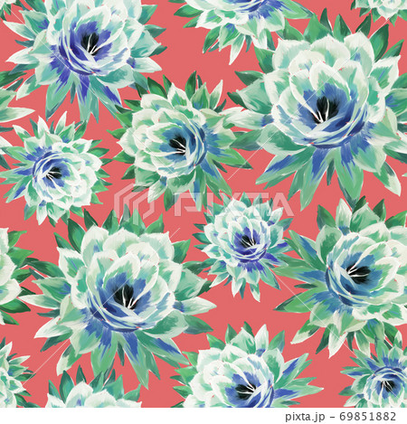 Botanical seamless pattern with cactus flowers Botanical seamless pattern with cactus flowers 69851882