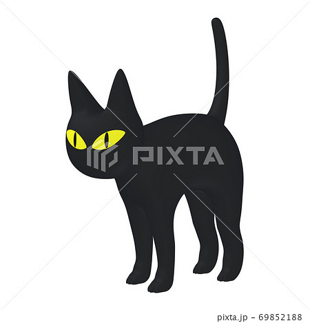 ハロウィンのイラスト素材 ミステリアスな黒猫 1 3 のイラスト素材