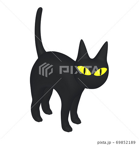 ハロウィンのイラスト素材 ミステリアスな黒猫 1 4 のイラスト素材