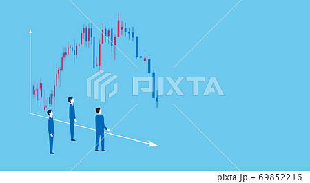 ローソク足チャートとビジネスマンのイメージ ローソク足チャートとビジネスマンのイメージ 69852216