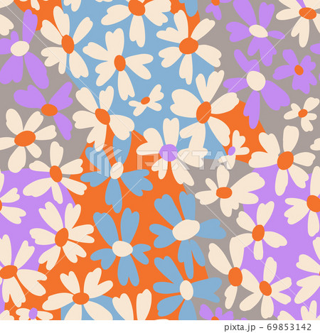 Ditsy daisy seamless pattern 69853142