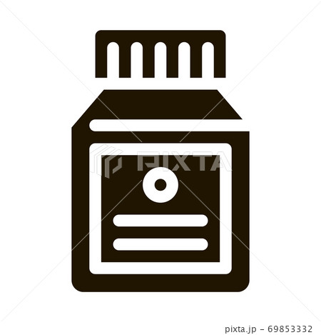 Medicine Bottle Supplements Icon Vector Illustration 69853332