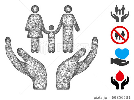 Family Care Hands Web Vector Mesh Illustration 69856581
