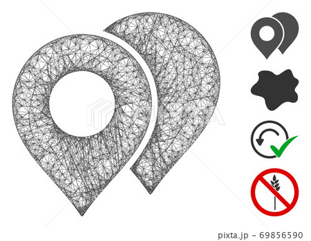 Map Markers Web Vector Mesh Illustration Map Markers Web Vector Mesh Illustration 69856590