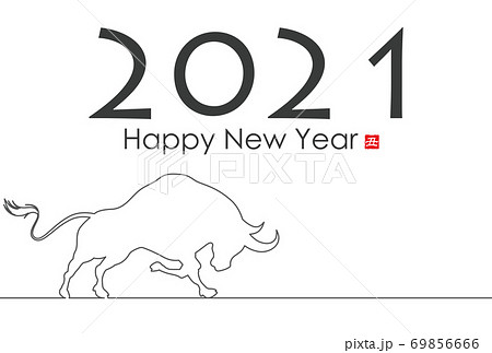 2021年丑年年賀状 2021年丑年年賀状 69856666
