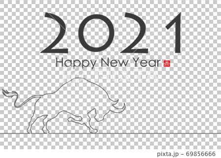 2021年丑年年賀状 2021年丑年年賀状 69856666