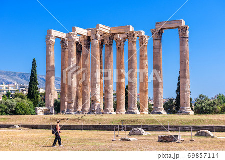 Zeus temple in summer, Athens, Greece 69857114