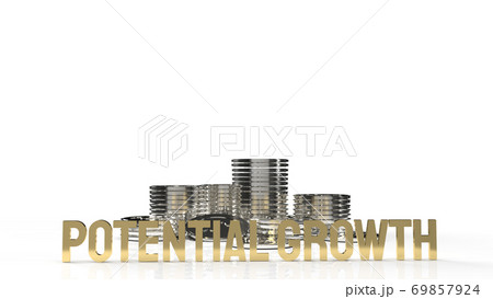 gold text potential growth on white background for business content 3d rendering... gold text potential growth on white background for business content 3d rendering... 69857924