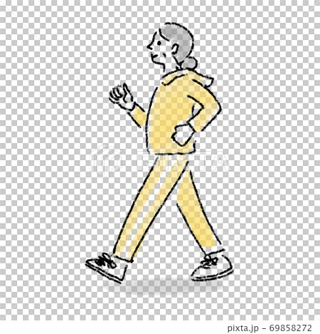 行走的高級女子水彩手繪 69858272