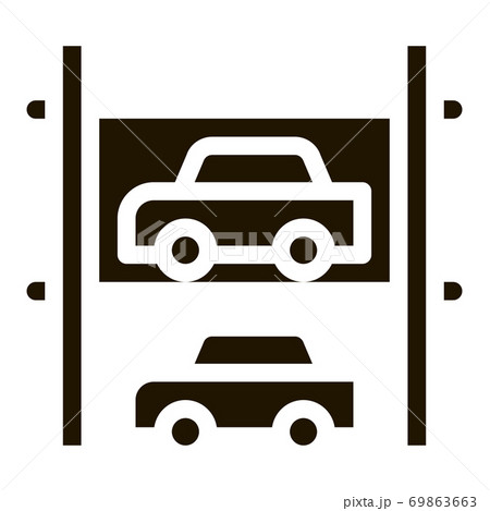 Multi-Storey Parking Icon Vector Glyph Illustration Multi-Storey Parking Icon Vector Glyph Illustration 69863663