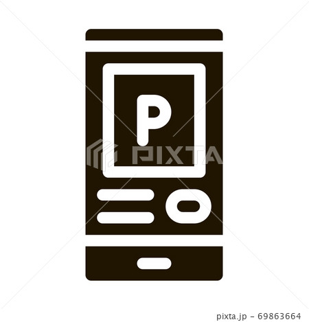 Parking Application in Phone Icon Vector Glyph Illustration Parking Application in Phone Icon Vector Glyph Illustration 69863664