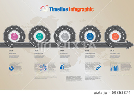 Business road map timeline infographic, Vector Illustration 69863874