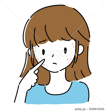 発疹に悩む若い女性 69864000