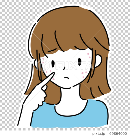 発疹に悩む若い女性 69864000