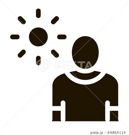 Sun Exposure for Man Icon Vector Glyph Illustration 69864114