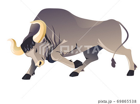 Aggressive buffallo character running, frenzied bull or ox Aggressive buffallo character running, frenzied bull or ox 69865538