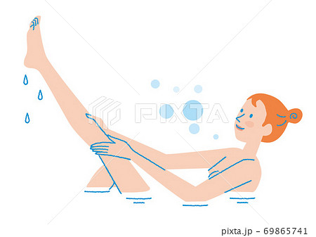 バスタイム 若い女性 イラスト バスタイム 若い女性 イラスト 69865741