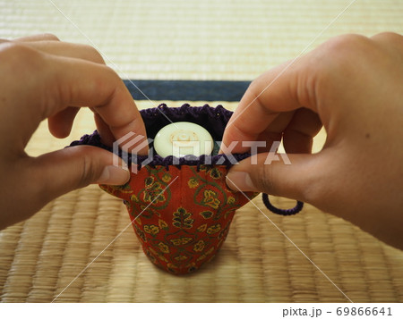 裏千家　濃茶　仕覆の結び方 69866641