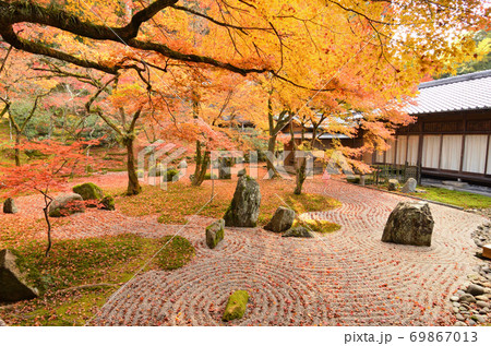 紅葉に包まれた光明禅寺 69867013