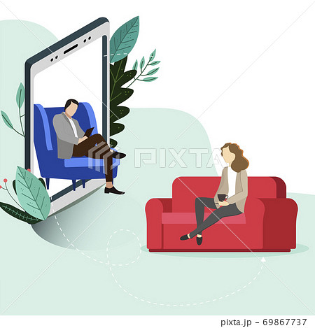 Psychotherapy online, helpline depression, conversation consulting and psychological help 69867737