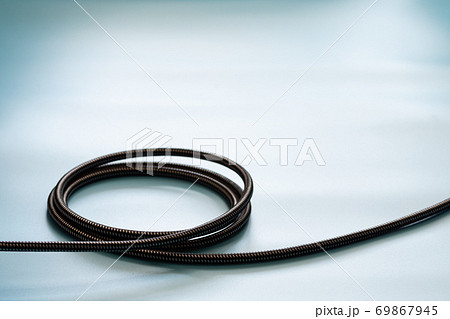 Cable connector and copy space on blue background color mood and tone style 69867945