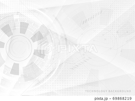 Abstract white and grey geometric background with gear shape. 69868219