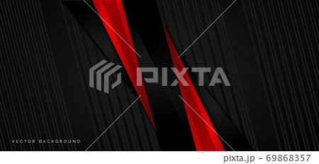 Template corporate banner concept triangle red and black  on black contrast background. 69868357