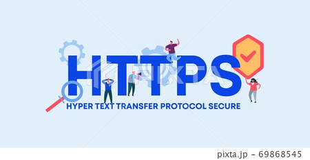 HTTPS hyper text transfer protocol secure. Coding and programming technologies and web software digital graphic. 69868545