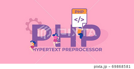 PHP hypertext preprocessor. Pioneering language programming and coding technologies. 69868581