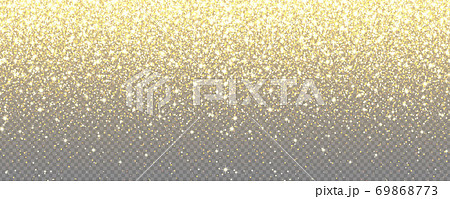 Sparkling Golden Glitter on Transparent Vector Background. Falling Shiny Confetti with Gold Shards Sparkling Golden Glitter on Transparent Vector Background. Falling Shiny Confetti with Gold Shards 69868773