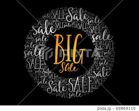 BIG SALE circle word cloud collage, business 69869110